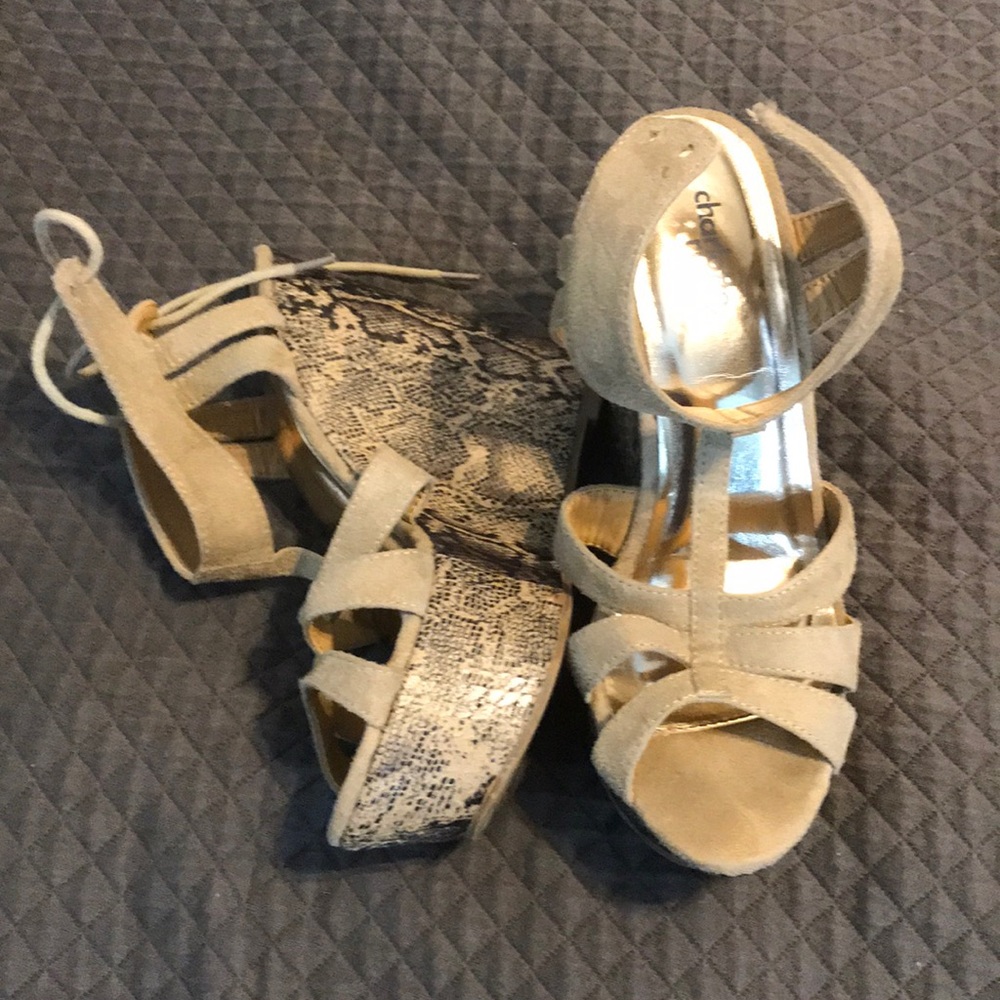 Snake skin wedges